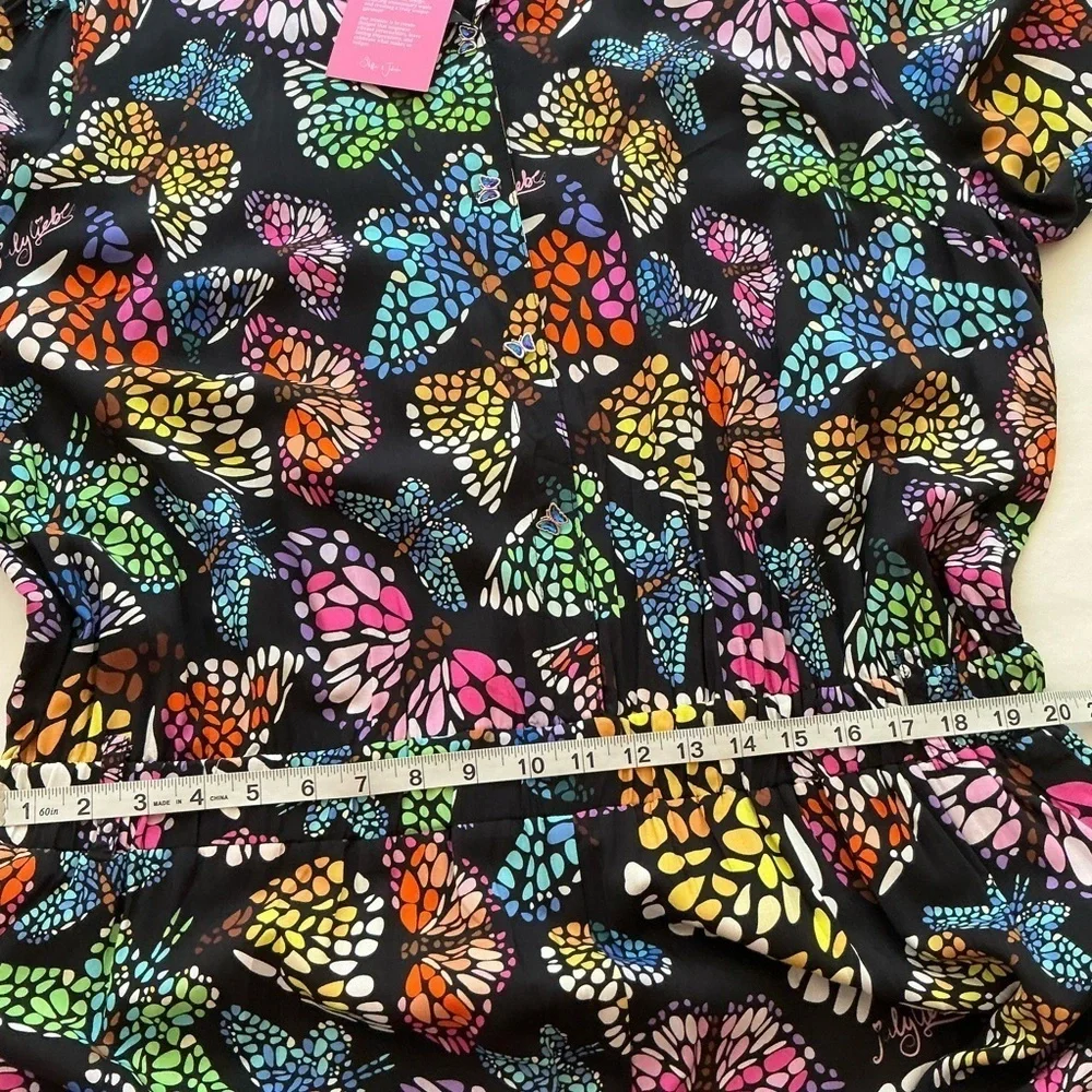 JulyLiebe Butterfly Print Jumpsuit with Pockets Size 3XL